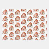 Minimalistische kerststal patroon Kerstmis Inpakpapier Vel (Voorkant 2)