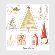 Minimalistische kerststickers