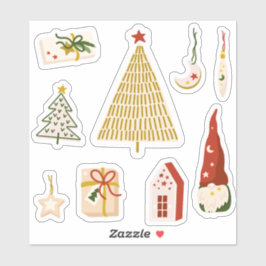Minimalistische kerststickers sticker