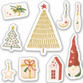 Minimalistische kerststickers sticker (Voorkant)