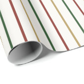 Minimalistische kerststrepen cadeaupapier (Rol Hoek)