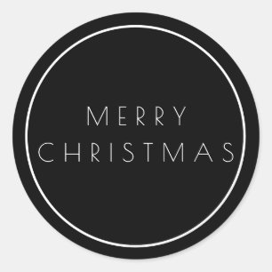 Minimalistische kersttypografie ronde sticker