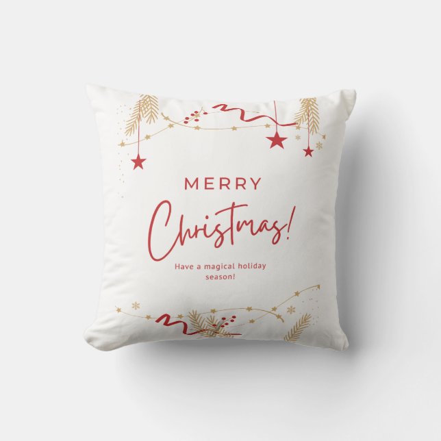 Minimalistische Kersttypografie Worpkussen Kussen (Voorkant)