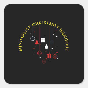 'Minimalistische kerstuitnodiging Vierkante Sticker