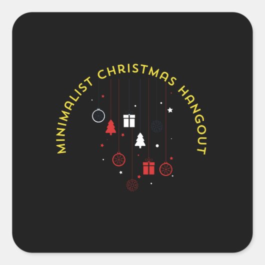 'Minimalistische kerstuitnodiging Vierkante Sticker (Voorkant)