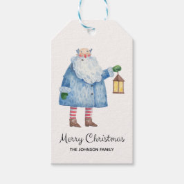 Minimalistische kerstvakantie Santa Merry Cadeaulabel