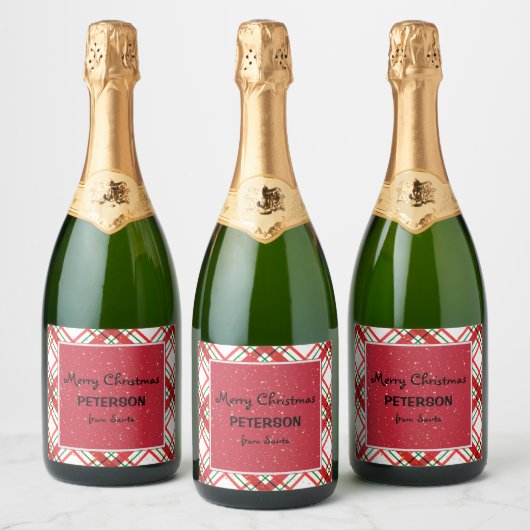 Minimalistische kerstvakantie sparkling wijnetiket (Flessen)