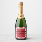 Minimalistische kerstvakantie sparkling wijnetiket (Voorkant)