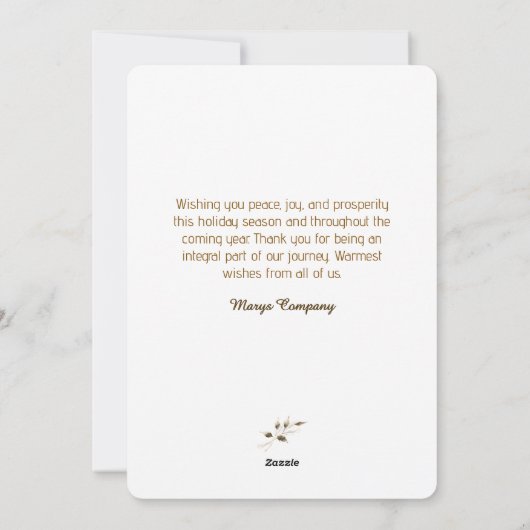 Minimalistische Kerstverlichting op Eenvoudige Boo Feestdagenkaart (Achterkant)