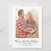Minimalistische kerstwensen verlovingsfotocollage feestdagenkaart (Voorkant)