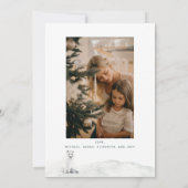 Minimalistische Kerstwinter Berg Scene Foto Feestdagenkaart (Achterkant)