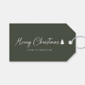 Minimalistische Kerstwinter vakantie bos groen Cadeaulabel (Voorkant (Horizontaal))