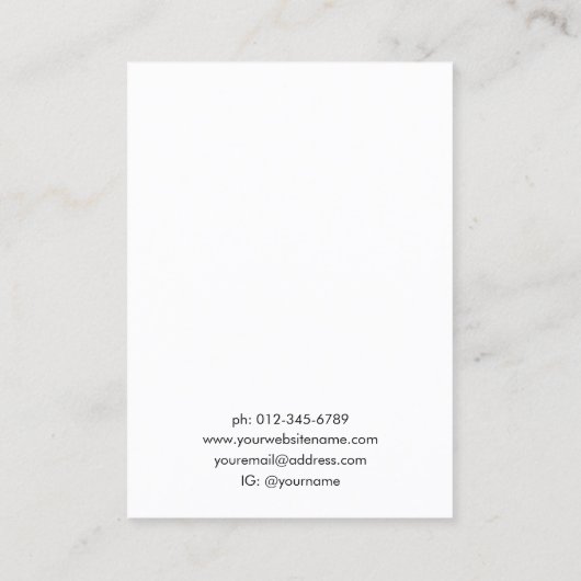 Minimalistische Kettingen oorbel sieraden display Visitekaartje (Achterkant)