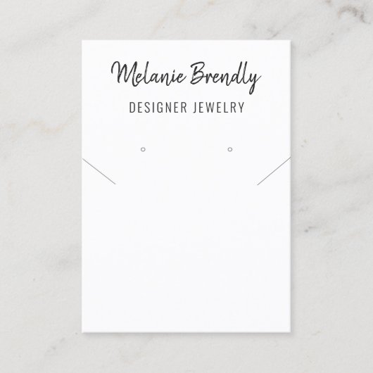 Minimalistische Kettingen oorbel sieraden display Visitekaartje (Voorkant)