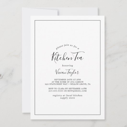 Minimalistische keukenthee kaart (Voorkant)