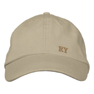 Minimalistische Khaki Geborduurde Hoed Pet