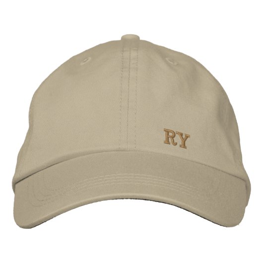 Minimalistische Khaki Geborduurde Hoed Pet (Voorkant)