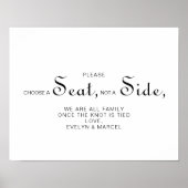 Minimalistische 'Kies een stoel, niet een kant' Hu Poster (Voorkant)