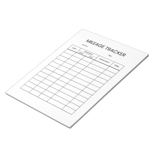 Minimalistische kilometerstand notitieblok (Schuin)