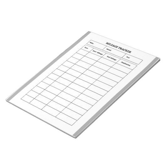 Minimalistische kilometerstanden notitieblok (Schuin)