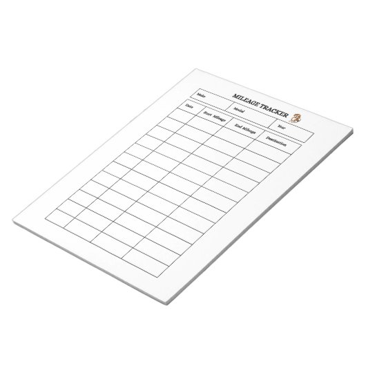 Minimalistische kilometerstanden notitieblok (Schuin)