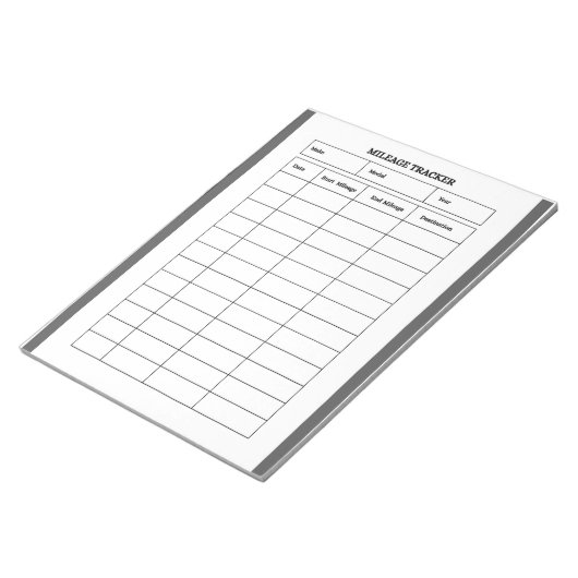 Minimalistische kilometerstanden notitieblok (Schuin)