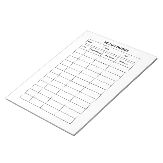 Minimalistische kilometerstanden notitieblok (Schuin)