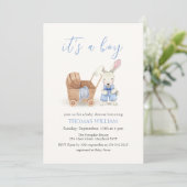 Minimalistische kinderkamer wandelwagen konijn jon kaart (Staand voorkant)