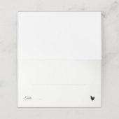 Minimalistische kippenmaaltijd optietafelnummer plaatskaartje (Buitenkant ongevouwen)