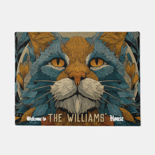 Minimalistische Kittens Kat Moeder Vader Thuis Bui Deurmat