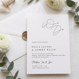 Minimalistische Klasse Calligrafie Zwart Witte Tro Kaart