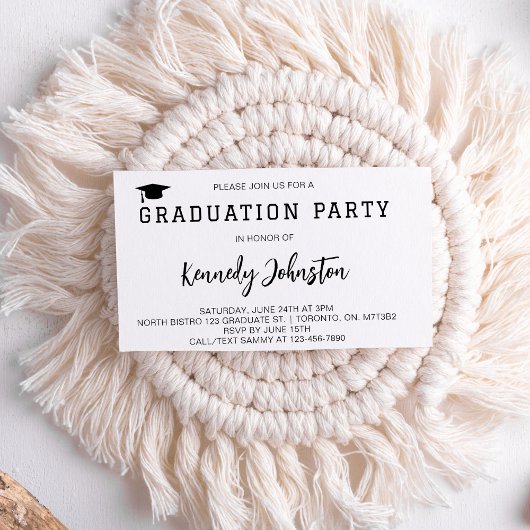 Minimalistische klasse van 2025 afstudeerfeest Afs Informatiekaartje