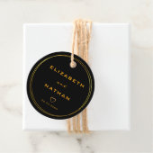 Minimalistische Klasse Zwarte & Groene & Gouden Tr Bedankjes Labels (In situ)