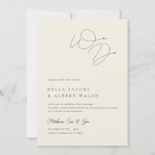 Minimalistische Klassevolle Calligrafie Ivorie Huw Kaart