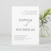 Minimalistische Klassieke Bruiloft | Elegante Typo Kaart (Staand voorkant)