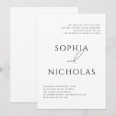 Minimalistische Klassieke Bruiloft | Elegante Typo Kaart (Voorkant / Achterkant)