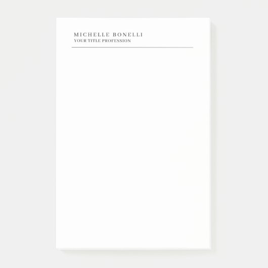 Minimalistische Klassieke Eenvoudige Professionele Post-it® Notes (Voorkant)