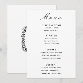 Minimalistische klassieke eenvoudige zwart-wit men menu