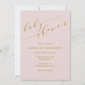 Minimalistische Klassieke Elegante Roze Baby Showe Kaart (Voorkant)