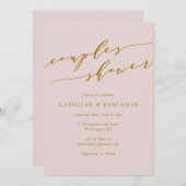 Minimalistische Klassieke Elegante Roze Paren Douc Kaart (Voorkant / Achterkant)