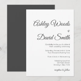 Minimalistische Klassieke Elegante Trouw Uitnodigi Kaart