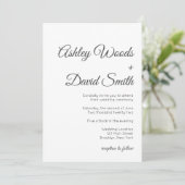 Minimalistische klassieke elegante trouwuitnodigin kaart (Staand voorkant)
