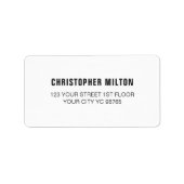 Minimalistische Klassieke Elegante Witte Label (Voorkant)