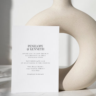 Minimalistische Klassieke Elegante Zwarte en Witte Kaart