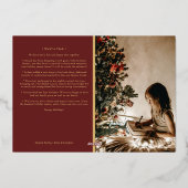 Minimalistische klassieke Feestdagen rode foto en  (Achterkant)