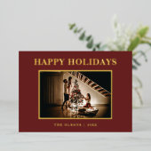 Minimalistische Klassieke Feestdagen Rood Foto en  (Staand Voorkant)