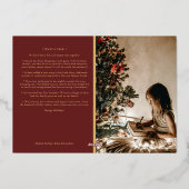 Minimalistische Klassieke Feestdagen Rood Foto en  (Achterkant)