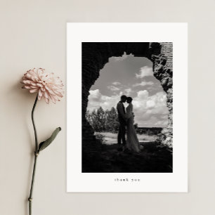 Minimalistische Klassieke Formele Trouwfoto Bedankkaart