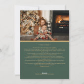 Minimalistische klassieke groene vrolijke kerstfot feestdagenkaart (Achterkant)