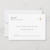 Minimalistische klassieke hemelse gouden sterren b RSVP kaartje (Voorkant)